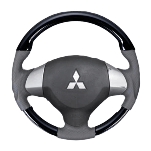 (ピアノブラック×ベージュ) ガングリップ ウッド×パンチング 本皮調 レザーステアリング タウンボックス DS17W系 FEGGARI LSEV-WPS-008