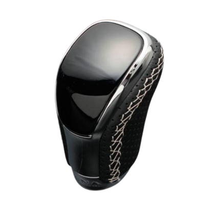 (ピアノブラック×シルバーユーロステッチ) Vタイプスタンダード シフトノブ アクア NHP10系 FEGGARI STV126ESI-002