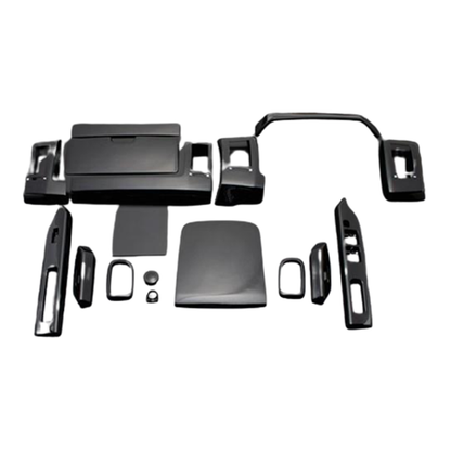 (ピアノブラック) 17ピース 3D立体インテリアパネル ワゴンR/ワゴンRスティングレー MH21/22系 FEGGARI PLT513-001