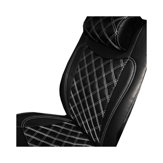 (ブラック×ホワイト) シートカバー ダイヤキルト ハイエース / レジアスエース 200系 3型 前期 S-GL用 FEGGARI HSC02-003