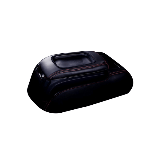 (ブラック×レッド) コンソールBOXレザーカバー ハイエース / レジアスエース 200系 5型 標準車 S-GL用 FEGGARI CLCN-B-RS-006