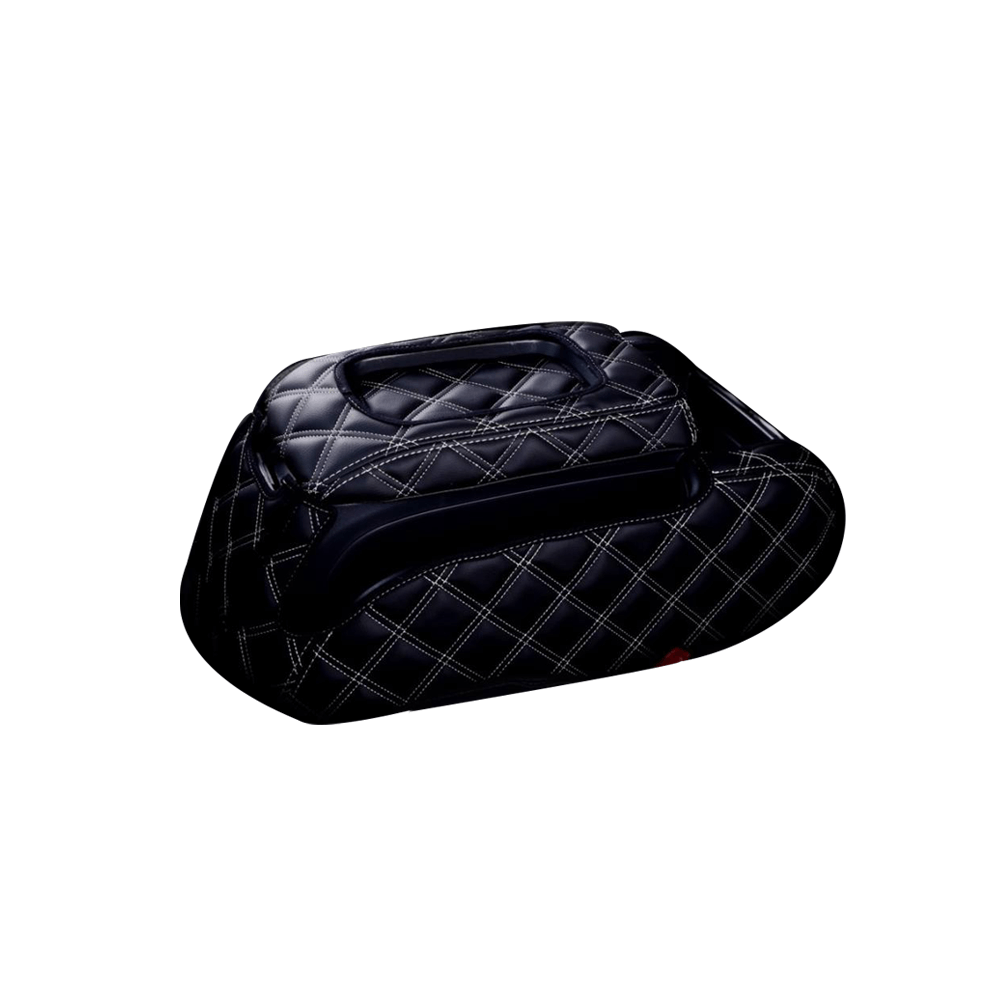 (ブラック×ホワイトキルト) コンソールBOXレザーカバー ハイエース / レジアスエース 200系 5型 標準車 S-GL用 FEGGARI CLCN-B-WQ-006