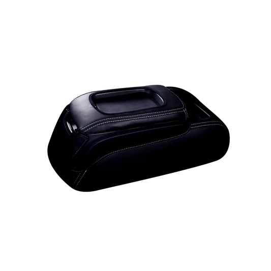 (ブラック×ホワイト) コンソールBOXレザーカバー ハイエース / レジアスエース 200系 5型 標準車 S-GL用 FEGGARI CLCN-B-WS-006