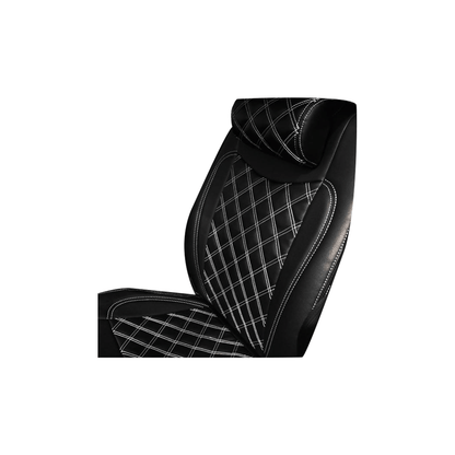 (ブラック×ホワイト) シートカバー ダイヤキルト ハイエース / レジアスエース 200系 5型 S-GL用 FEGGARI HSC02-006