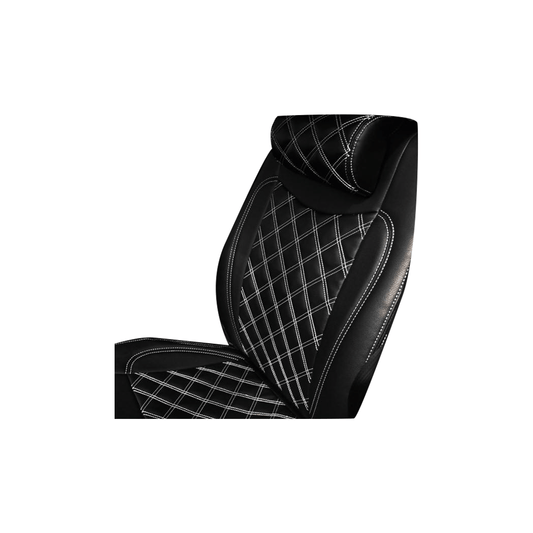 (ブラック×ホワイト) シートカバー ダイヤキルト ハイエース / レジアスエース 200系 5型 S-GL用 FEGGARI HSC02-006