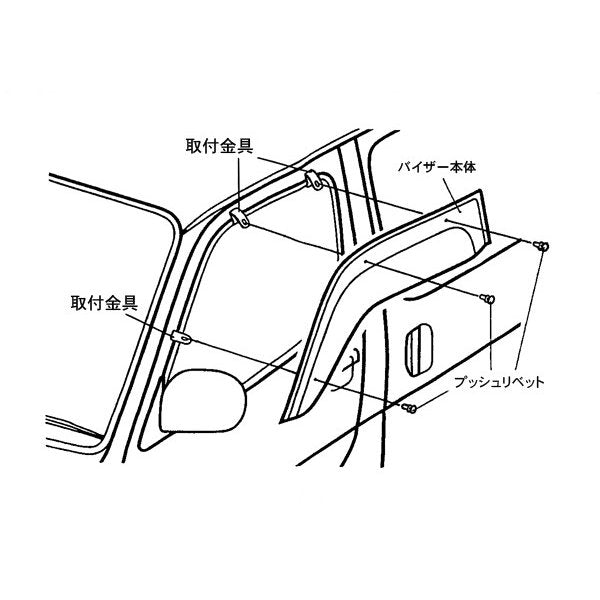 【新車にもおススメ】ドアサイドバイザー ハイエース200系 1- 6型 ワイドにも対応【フロント1台分2PCSセット】