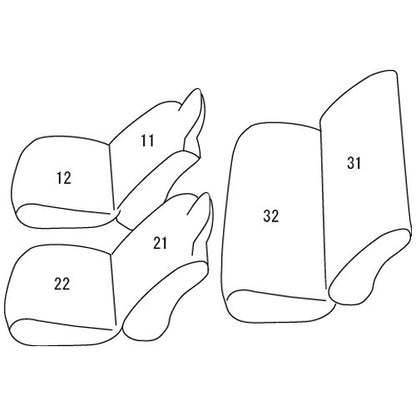 (ハイブリットGL/DX用フロント座席ヘッドレスト一体式) 現行プロボックスNCP160系(H30/12-) (ブラック)クラッツィオシートカバージュニア ET-1412
