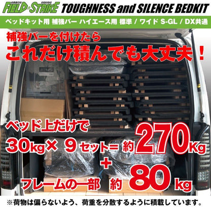Field Strike ベッドキット用 補強バー ハイエース 用 4本 標準ボディ用 S-GL / DX共通