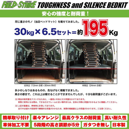 【硬質マットタイプ/重歩行用ストーングレー】Field Strike ラゲージ用 ベッドキット ハイエース / レジアスエース 200 系 標準S-GL 1-6型 対応