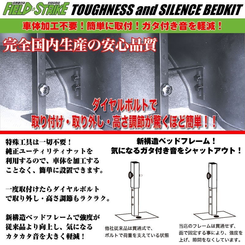 オートスライド無車用 キャラバン ベッドキット ラゲージ用 NV350 プレミアムGX (H24/6-) [パンチカーペットタイプ/ダークグレー] Field Strike