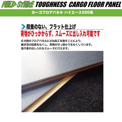 ワイド用【フルサイズ / 防滑ヘザーグレー】Field Strike フルフロアパネル ハイエース 200 系(H25/12-H29/11) S-GL 4型 用 パワースライド有り