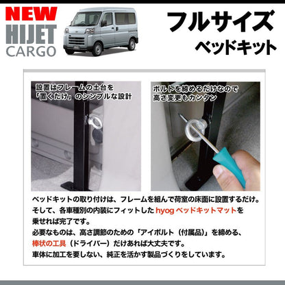 (パンチカーペットタイプ/ブラック)Field Strike フルサイズ ベッドキット 新型ハイゼットカーゴS700系 DXグレード (R3/12-)長さ1690mm
