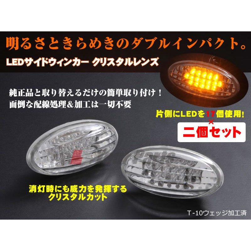 LEDサイドマーカー クリスタルレンズ アテンザスポーツワゴンGY系(H14/6〜H20/1)